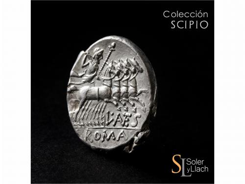 REPÚBLICA ROMANA. Denario. 136 a.C. ANTESTIA. L. Antestius G