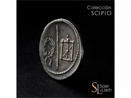 REPÚBLICA ROMANA. Denario. 41 a.C. ARRIA. Marcus Arrius Secu