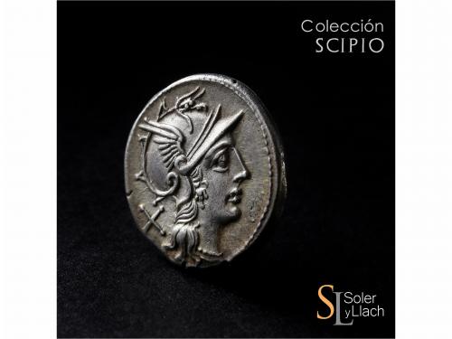 REPÚBLICA ROMANA. Denario. 155 a.C. ATILIA. Atilius Saranus.