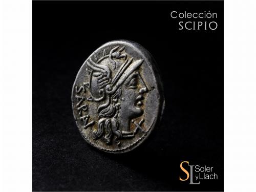 REPÚBLICA ROMANA. Denario. 148 a.C. ATILIA. M. Atilius Saran