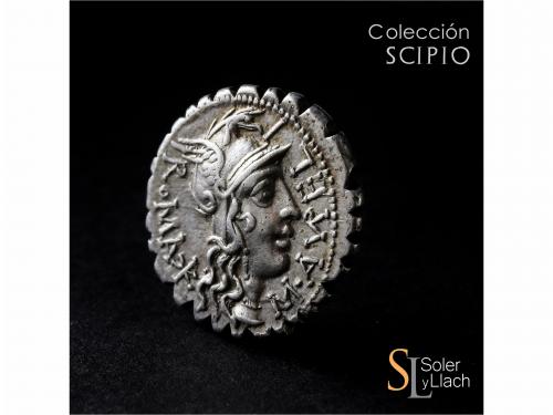 REPÚBLICA ROMANA. Denario. 118 a.C. AURELIA. M. Aurelius Sca