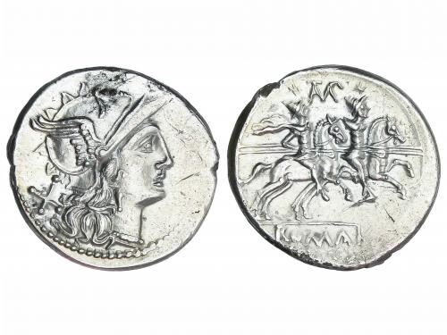 REPÚBLICA ROMANA. Denario. 194-190 a.C. BAEBIA. C. Baebius T