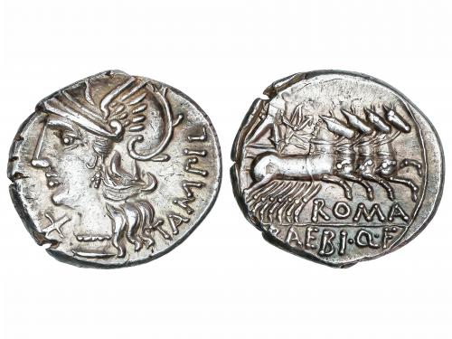 REPÚBLICA ROMANA. Denario. 137 a.C. BAEBIA. Marcius Baebius 