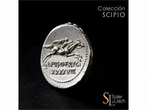 REPÚBLICA ROMANA. Denario. 90-89 a.C. CALPURNIA. L. Calpurni