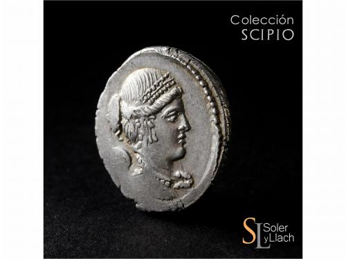 REPÚBLICA ROMANA. Denario. 46 a.C. CARISIA. T. Carisius. Anv