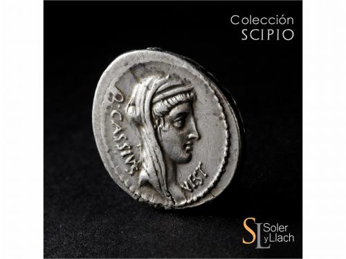 REPÚBLICA ROMANA. Denario. 55 a.C. CASSIA. Q. Cassius Longin