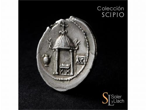 REPÚBLICA ROMANA. Denario. 55 a.C. CASSIA. Q. Cassius Longin