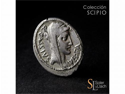 REPÚBLICA ROMANA. Denario. 55 a.C. CASSIA. Q. Cassius Longin