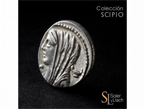 REPÚBLICA ROMANA. Denario. 55 a.C. CASSIA. L. Cassius Longin