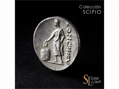 REPÚBLICA ROMANA. Denario. 55 a.C. CASSIA. L. Cassius Longin