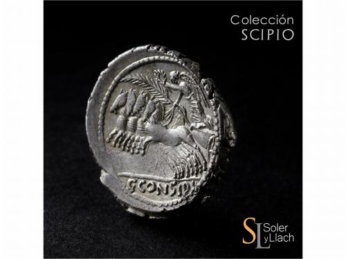 REPÚBLICA ROMANA. Denario. 46 a.C. CONSIDIA. C. Considius Pa