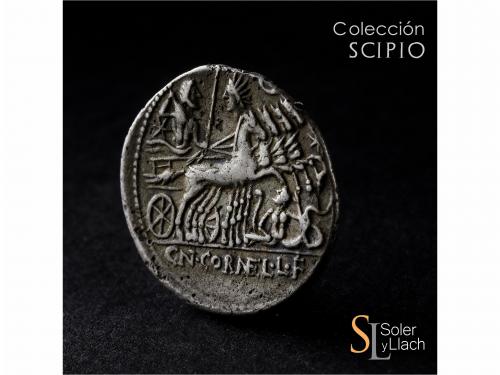 REPÚBLICA ROMANA. Denario. 118 a.C. CORNELIA. Cnaeus Corneli