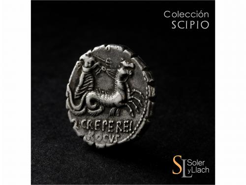 REPÚBLICA ROMANA. Denario. 72 a.C. CREPEREIA. Q. Crepereius 