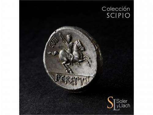 REPÚBLICA ROMANA. Denario. 82 a.C. CREPUSIA. Publius Crepusi