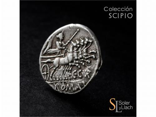 REPÚBLICA ROMANA. Denario. 142 a.C. CURIATIA. Caius Curiatiu