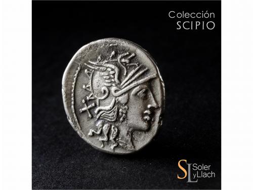 REPÚBLICA ROMANA. Denario. 150 a.C. DECIMIA. Decimius Flavus