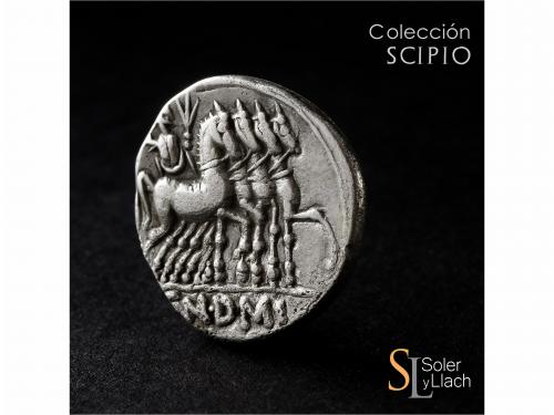 REPÚBLICA ROMANA. Denario. 116-115 a.C. DOMITIA. Cnaeus Domi