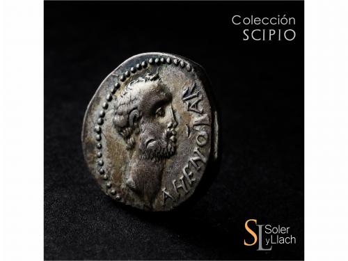 REPÚBLICA ROMANA. Denario. 41 a.C. DOMITIA. Cn. Domitius L.f