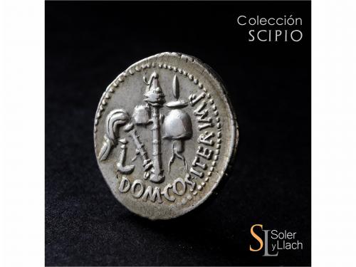 REPÚBLICA ROMANA. Denario de Transición. 38 a.C. DOMITIA. Cn