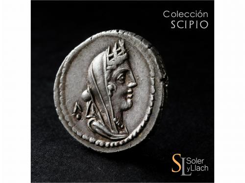 REPÚBLICA ROMANA. Denario. 104 a.C. FABIA. C. Fabius C.f. Ha