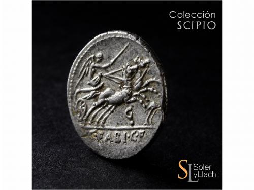 REPÚBLICA ROMANA. Denario. 104 a.C. FABIA. C. Fabius C.f. Ha