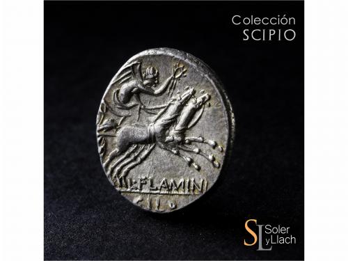 REPÚBLICA ROMANA. Denario. 109-108 a.C. FLAMINIA. Lucius Fla
