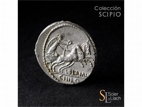 REPÚBLICA ROMANA. Denario. 43 a.C. FLAMINIA. L. Flaminius Ch