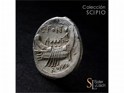 REPÚBLICA ROMANA. Denario. 114-113 a.C. FONTEIA. C. Fonteius