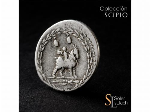 REPÚBLICA ROMANA. Denario. 85 a.C. FONTEIA. Mn. Fonteius C.f