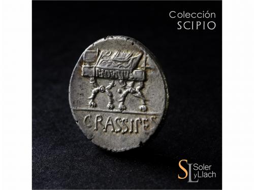 REPÚBLICA ROMANA. Denario. 84 a.C. FURIA. P. Furius. Anv.: C