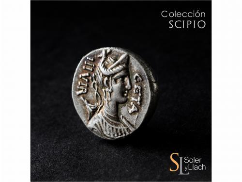 REPÚBLICA ROMANA. Denario. 68 a.C. HOSIDIA. C. Hosidius C.f.