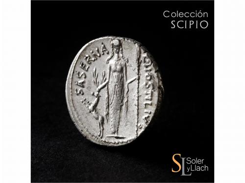 REPÚBLICA ROMANA. Denario. 48 a.C. HOSTILIA. L. Hostilius Sa