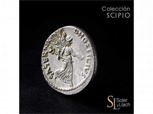 REPÚBLICA ROMANA. Denario. 48 a.C. HOSTILIA. L. Hostilius Sa