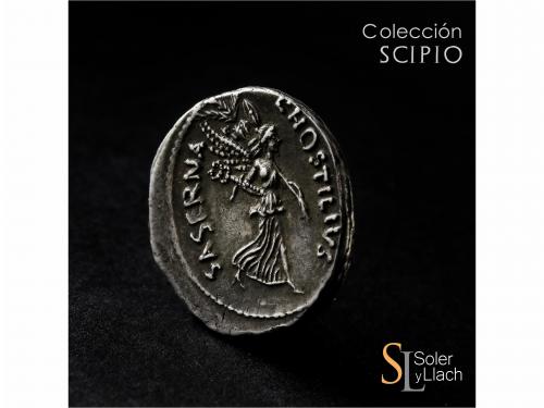 REPÚBLICA ROMANA. Denario. 48 a.C. HOSTILIA. L. Hostilius Sa