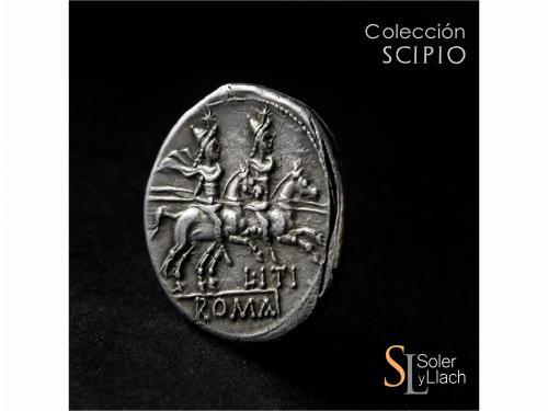 REPÚBLICA ROMANA. Denario. 145 a.C. ITIA. L. Itius. Rev.: Di