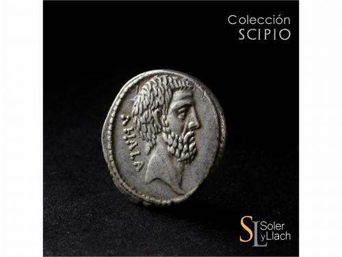 REPÚBLICA ROMANA. Denario. 54 a.C. JUNIA. Q. Caepio Brutus. 