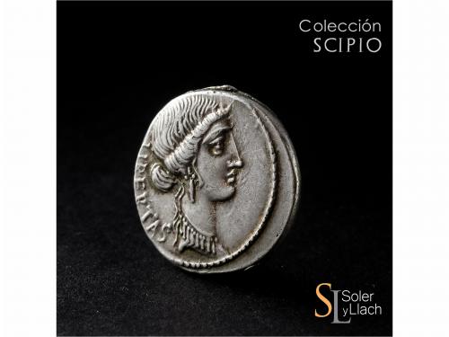 REPÚBLICA ROMANA. Denario. 54 a.C. JUNIA. Q. Caepio Brutus. 