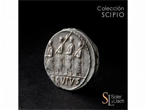 REPÚBLICA ROMANA. Denario. 54 a.C. JUNIA. Q. Caepio Brutus. 