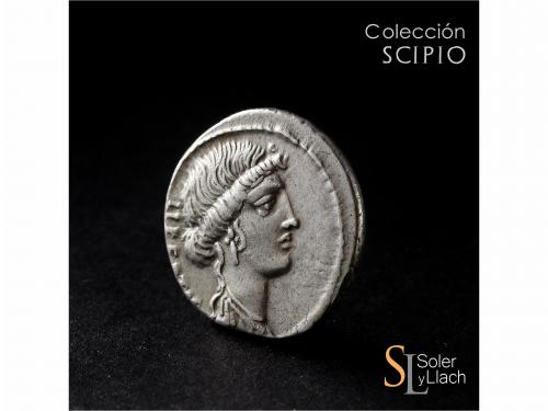 REPÚBLICA ROMANA. Denario. 54 a.C. JUNIA. Q. Caepio Brutus. 