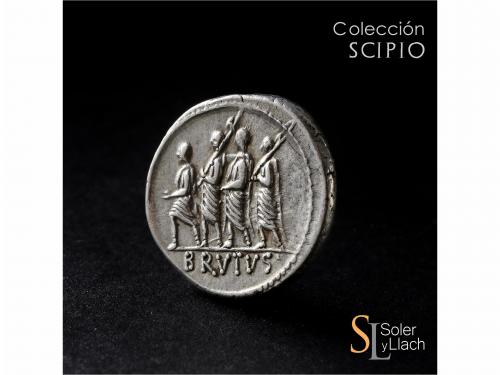 REPÚBLICA ROMANA. Denario. 54 a.C. JUNIA. Q. Caepio Brutus. 