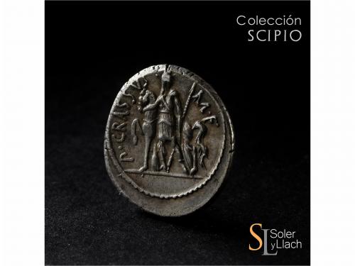 REPÚBLICA ROMANA. Denario. 55 a.C. LICINIA. P. Licinius Cras