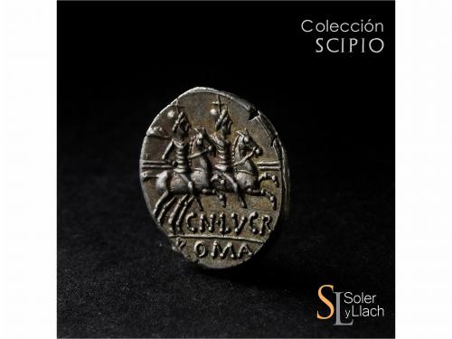 REPÚBLICA ROMANA. Denario. 136 a.C. LUCRETIA. Cnaeus Lucreti