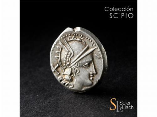 REPÚBLICA ROMANA. Denario. 200-195 a.C. LUTATIA. Q. Lutatis 