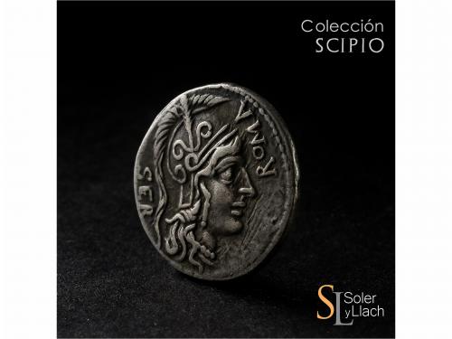 REPÚBLICA ROMANA. Denariio. 118-117 a.C. MANLIA. Q. Manlius 