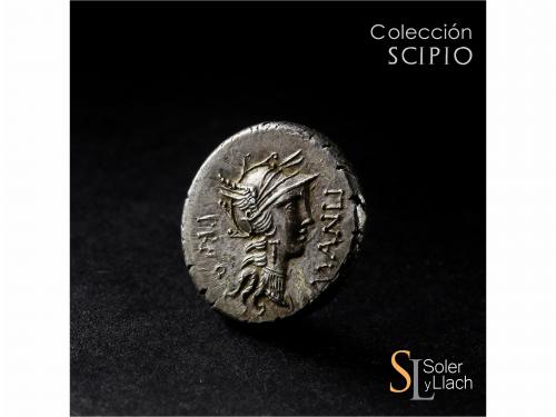 REPÚBLICA ROMANA. Denario. 82 a.C. MANLIA. L. Manlius Torqua