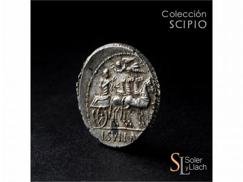 REPÚBLICA ROMANA. Denario. 82 a.C. MANLIA. L. Manlius Torqua