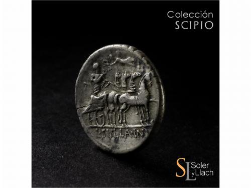 REPÚBLICA ROMANA. Denario. 82 a.C. MANLIA. L. Manlius Torqua