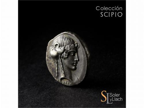 REPÚBLICA ROMANA. Denario. 65 a.C. MANLIA. L. Manlius Torqua