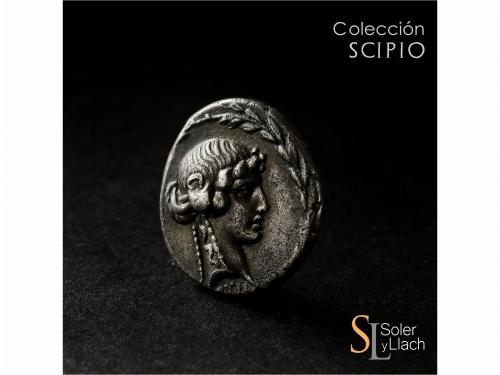 REPÚBLICA ROMANA. Denario. 65 a.C. MANLIA. L. Manlius Torqua