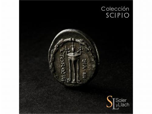 REPÚBLICA ROMANA. Denario. 65 a.C. MANLIA. L. Manlius Torqua